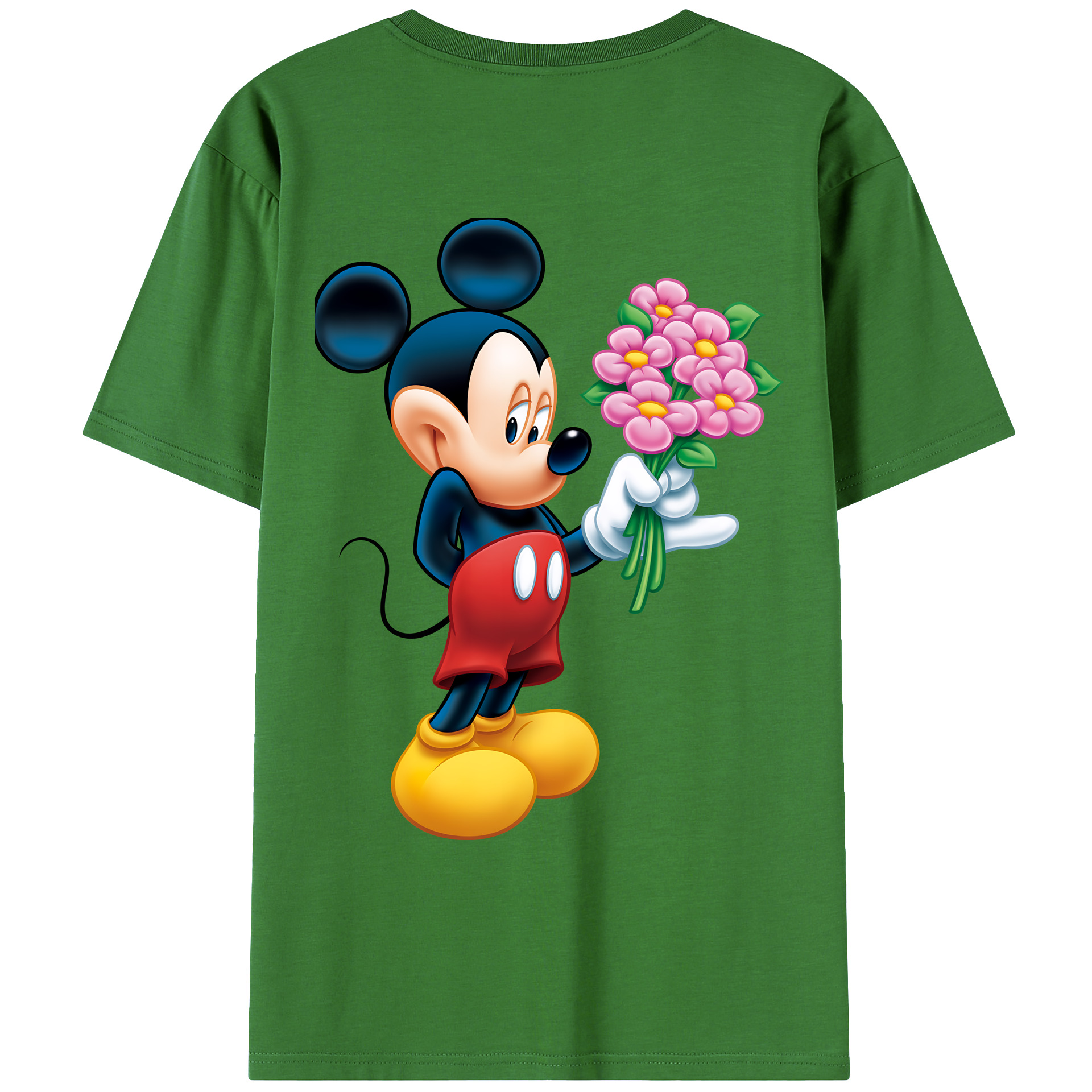 ミッキーマウス Mickey Mouse レディース半袖Tシャツ(バックプリント)